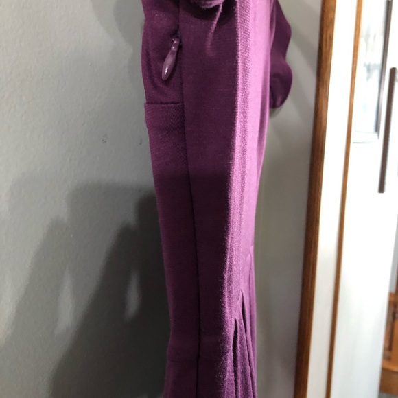 NWT Elle Purple Pleated Dress - Picture 3 of 7